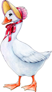 Watercolor Mother Goose with a Hat